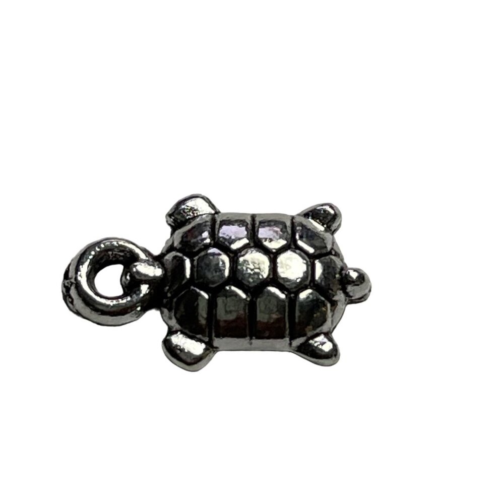 Turtle Pendant Silver Tone Charm Bracelet Necklace Jewelry Craft Dangle c Nautic